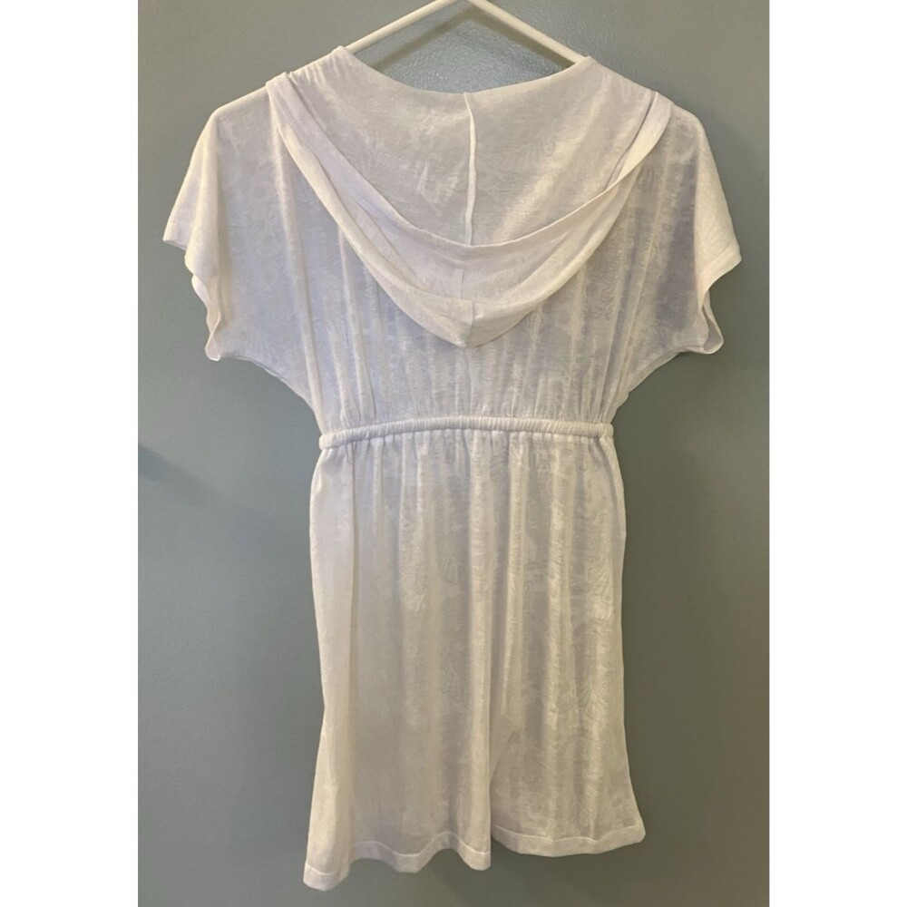Miken Womens White Tied Floral Beach Cover Up Size Small - Picture 5 of 5